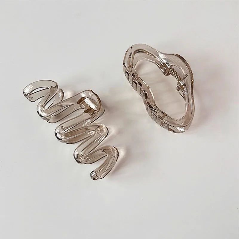 Transparent Geometric Hair Claw Clip