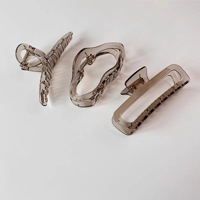 Transparent Geometric Hair Claw Clip