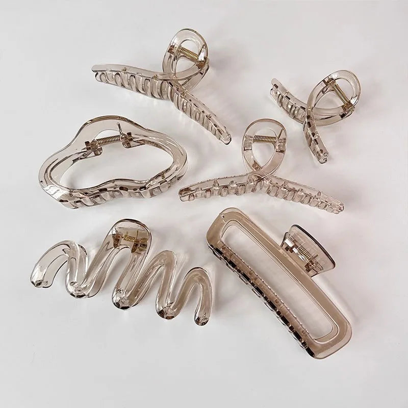 Transparent Geometric Hair Claw Clip