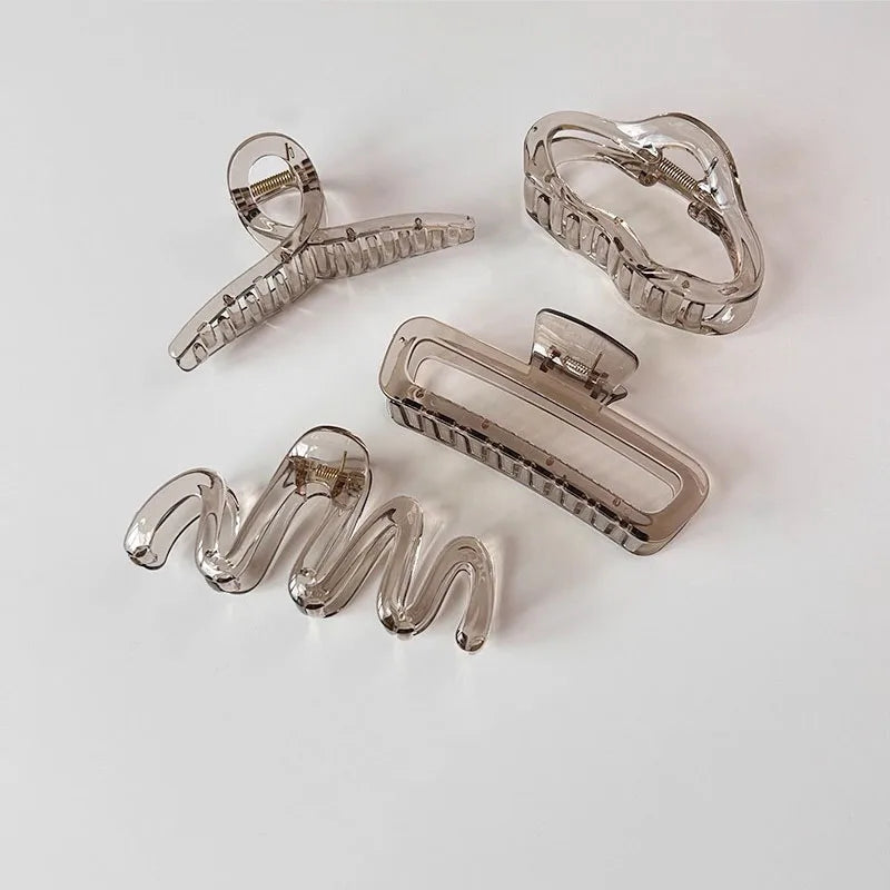 Transparent Geometric Hair Claw Clip